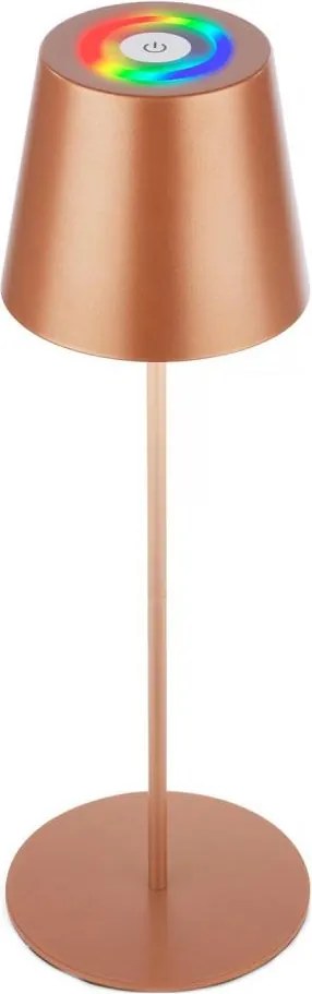 Briloner 7510013-LED RGB stmievateľná stolová lampa CALIDA 2,5W/5V IP44 1200mAh bronzová