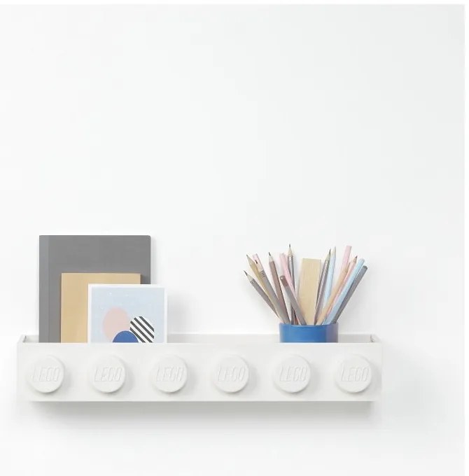 Detská biela nástenná polička LEGO® Sleek