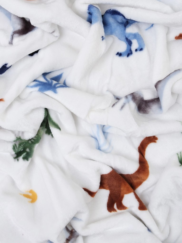 Detská deka do postieľky mikroplyš Exclusive 80 × 100 cm – Dinosaury