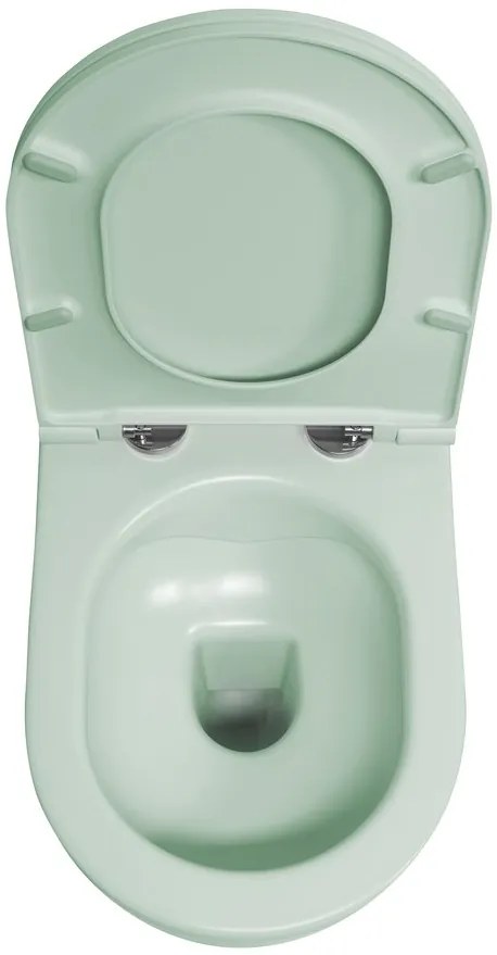 Isvea Isvea, INFINITY závesná WC misa, Rimless, 36,5x53cm, zelena mint, 10NF02004-2T