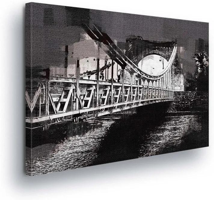 GLIX Obraz na plátne - Black and White Bridge 100x75 cm
