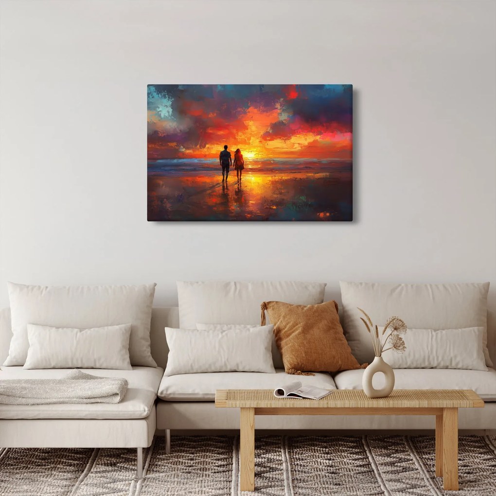 Obraz - Prechádzka na pláži (90x60 cm)