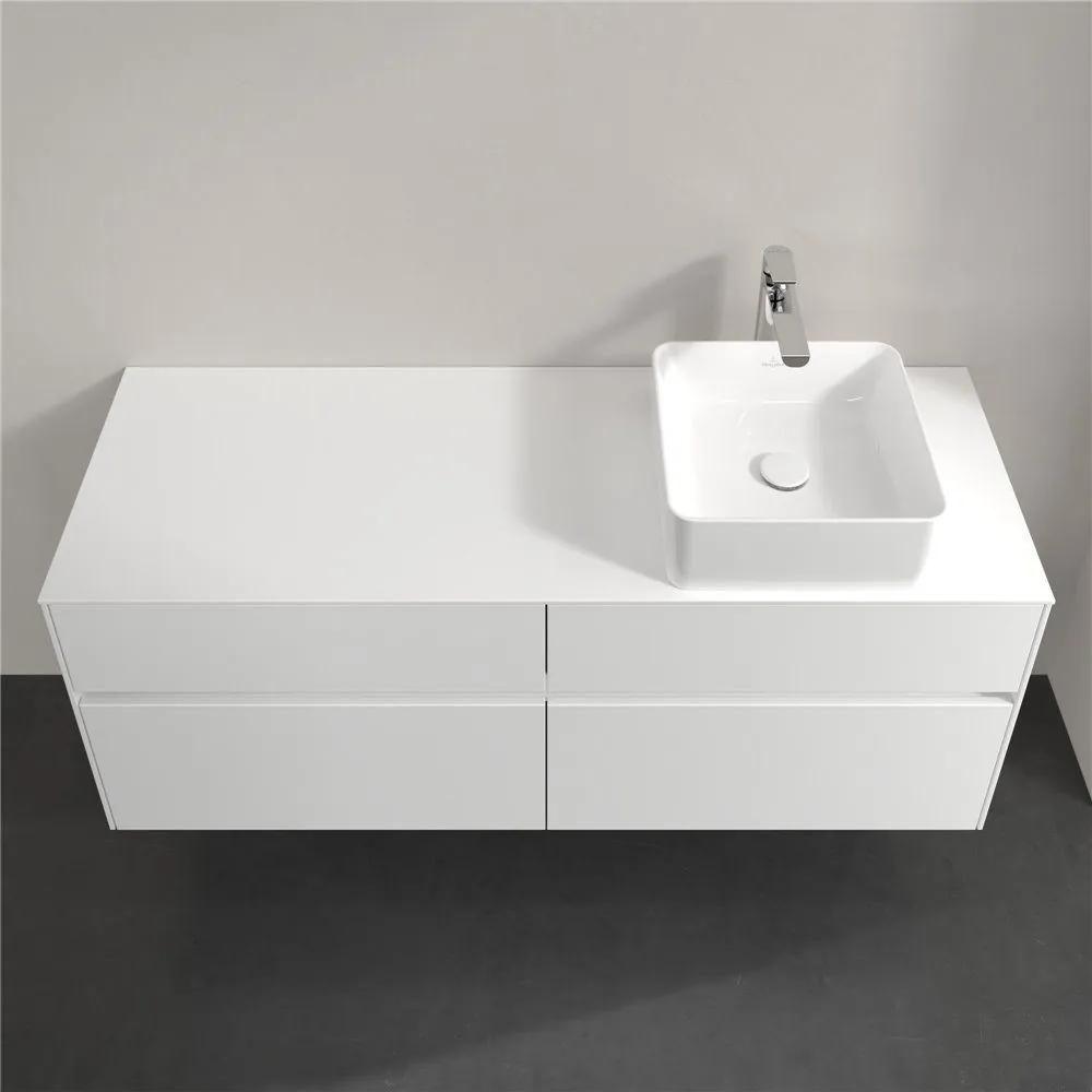VILLEROY &amp; BOCH Collaro závesná skrinka pod umývadlo na dosku (umývadlo vpravo), 4 zásuvky, 1400 x 500 x 548 mm, White Matt, C04700MS
