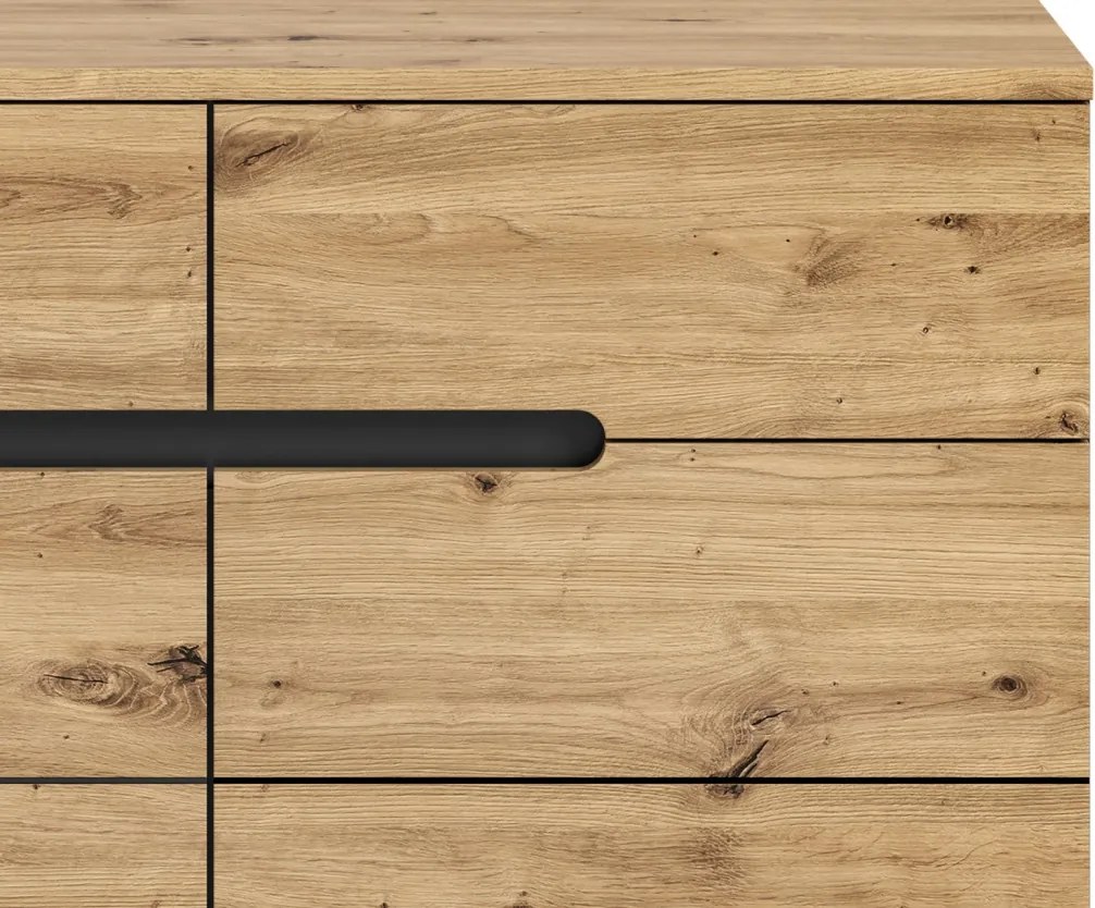 Komoda so zásuvkami Cano, 100 cm, šedá/dub artisan