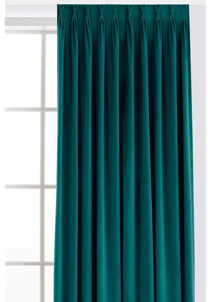 Zamatový dimout záves v petrolejovej farbe 200x175 cm Velto – Filumi