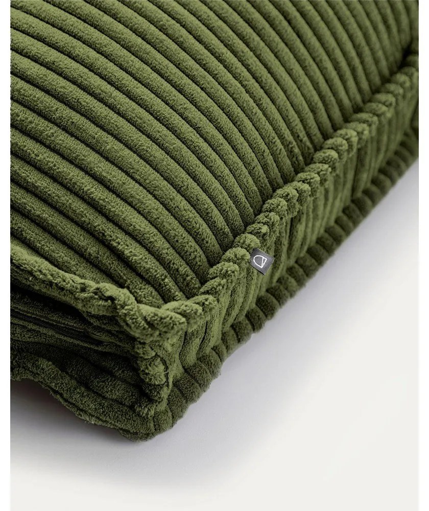 Zelený menčestrový vankúš na gauč Blok – Kave Home