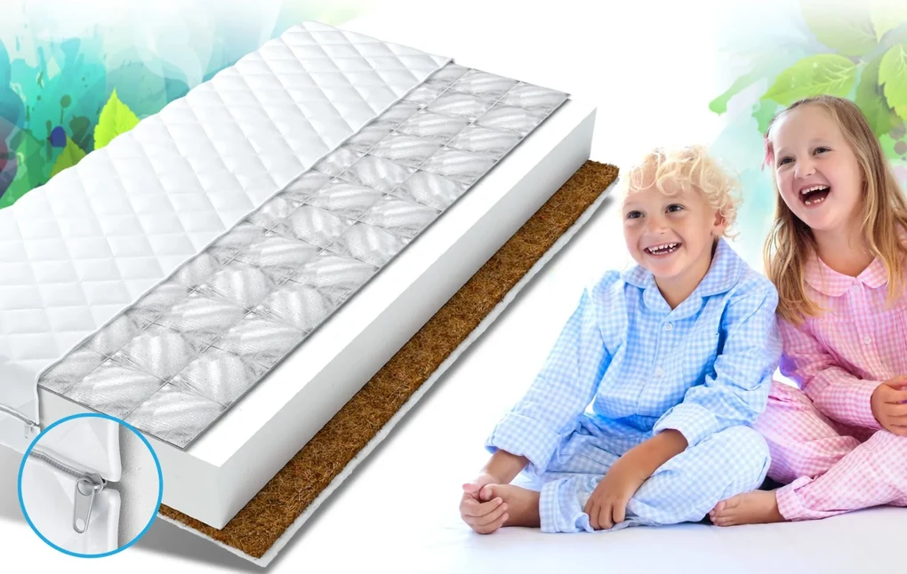 Detský matrac JUNIOR MAX RELAX 160x80x10 cm - kokos / pena / pohánka