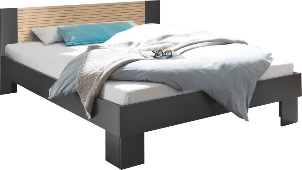 Posteľ Laurie 180x200 cm, grafit/dub