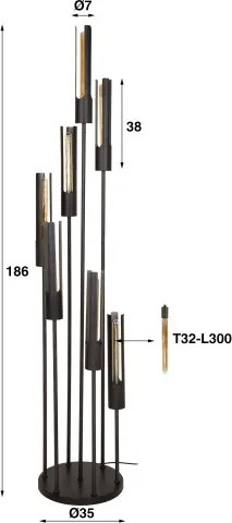 Stojaca lampa 72-02 Tube 7L - Komfort-nábytok