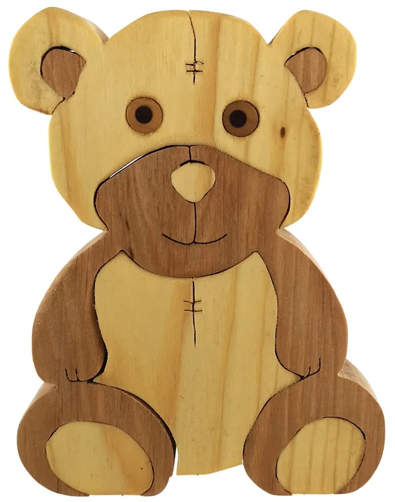 AMADEA Drevené puzzle medveď 15 cm