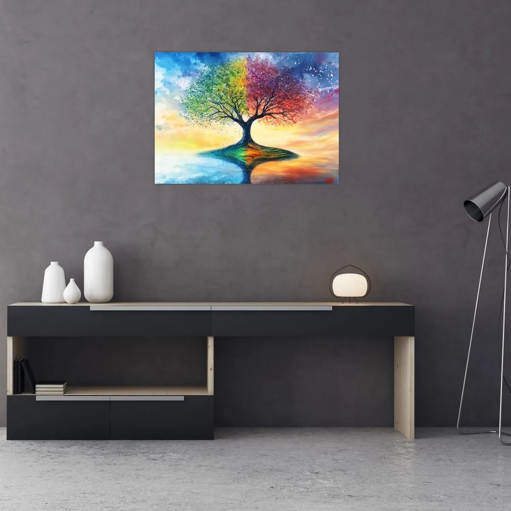 Obraz – Maľovaný strom ročných období (70x50 cm)