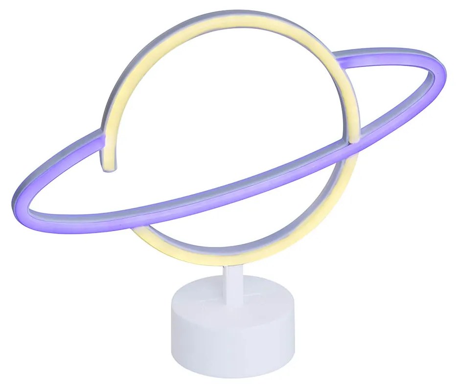 Neonová stolná lampa žltá s modrou vrátane LED - Planet