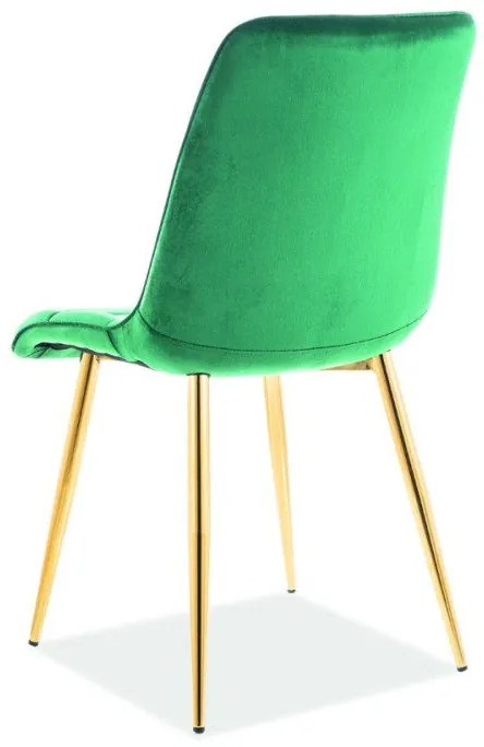 Jedálenská stolička CHIC VELVET GREEN / GOLD