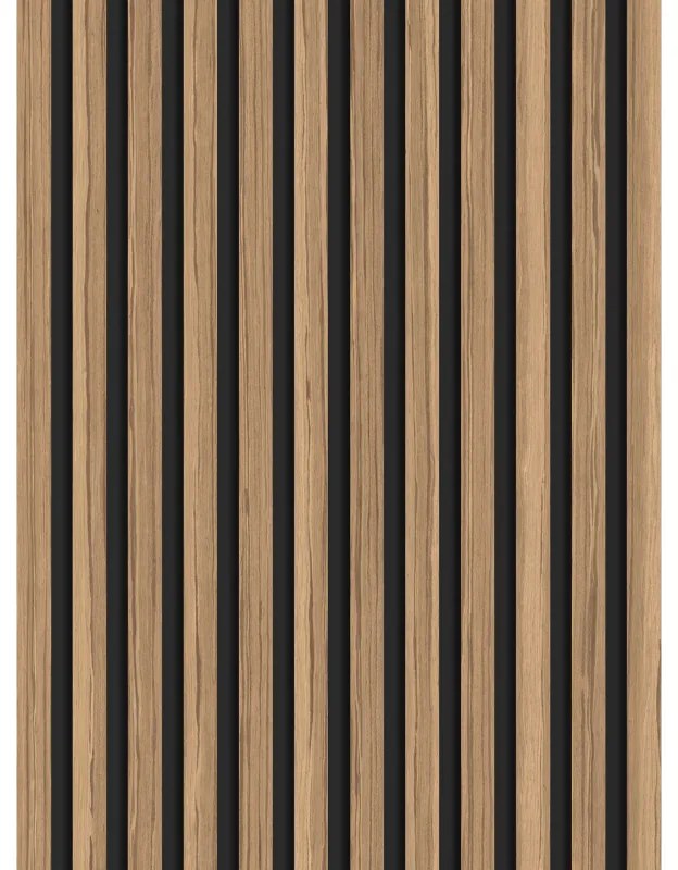 Mexen Lam-B, akustické stenové lamely 275 × 30 cm, HDF doska 4 mm, technická dyha, orech svetlý, S100-275307-3015-017