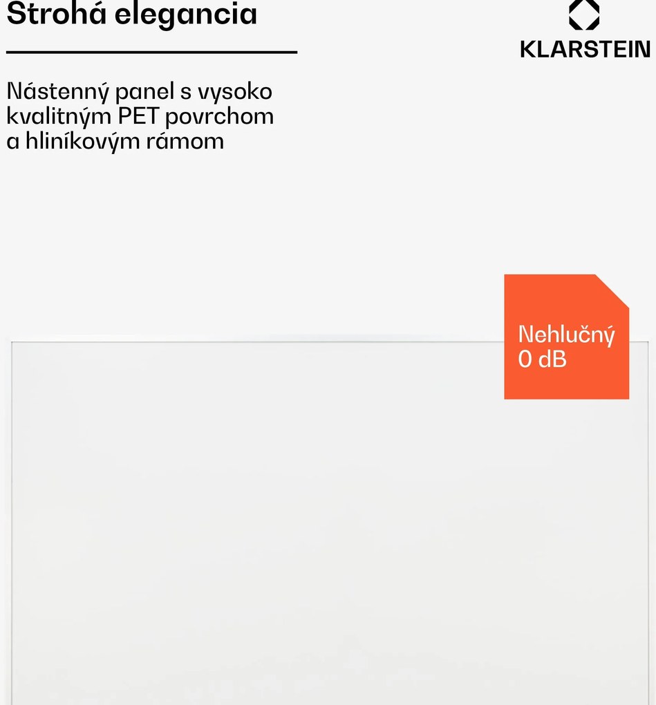 Klarstein Wonderwall 600 Smart, infračervený ohrievač, 60 x 100 cm, 600 W, týždenný časovač, IP24, biely