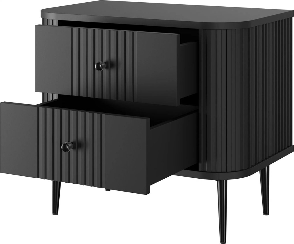 Nočné stolíky Vesper 56 cm - 2 ks - čierna / čierne nožičky