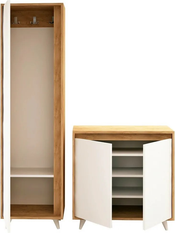 Predsieňová zostava Omnide Oak and White