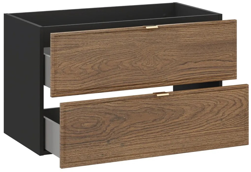 Umývadlová skrinka Talia Casella 80 cm čierna mat/dub casella