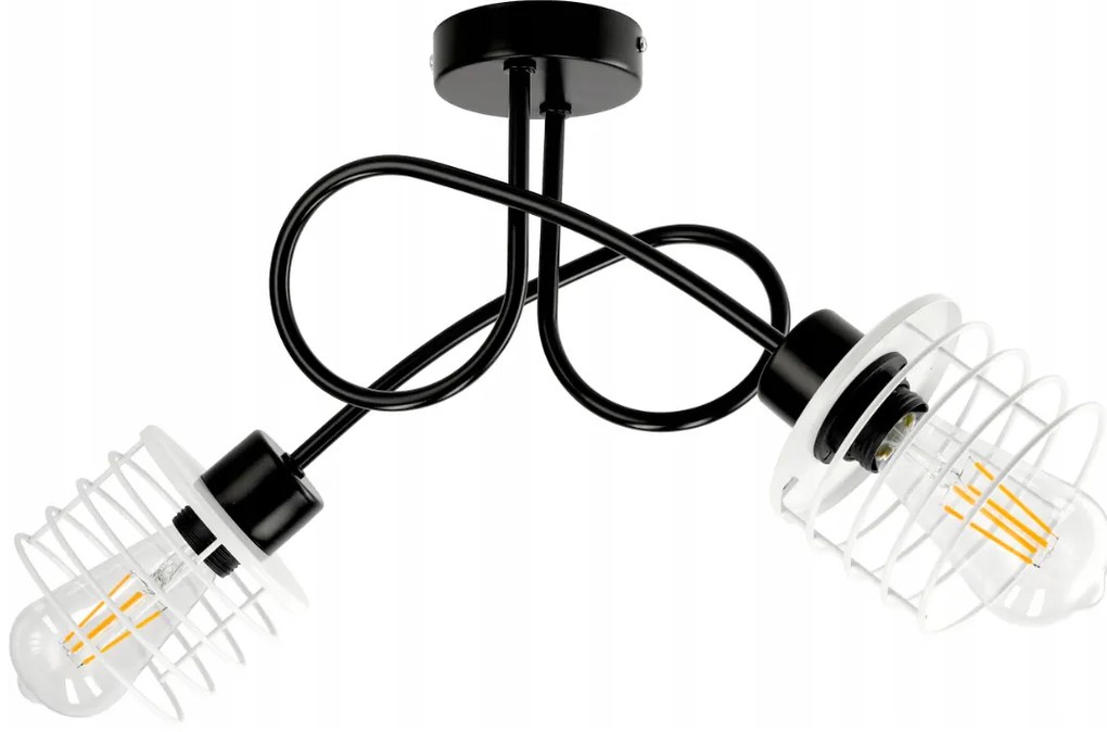 BERGE LED stropné svietidlo LOFT - 2xE27 - SPRING WHITE