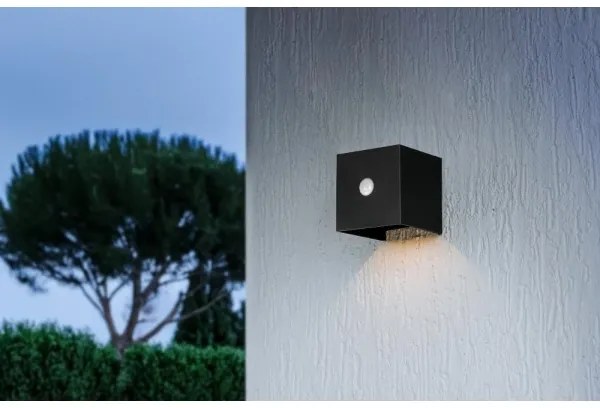 Retlux-LED Solárne nástenné svietidlo so senzorom LED/1W/3,7V 1200 mAh IP44 čierna