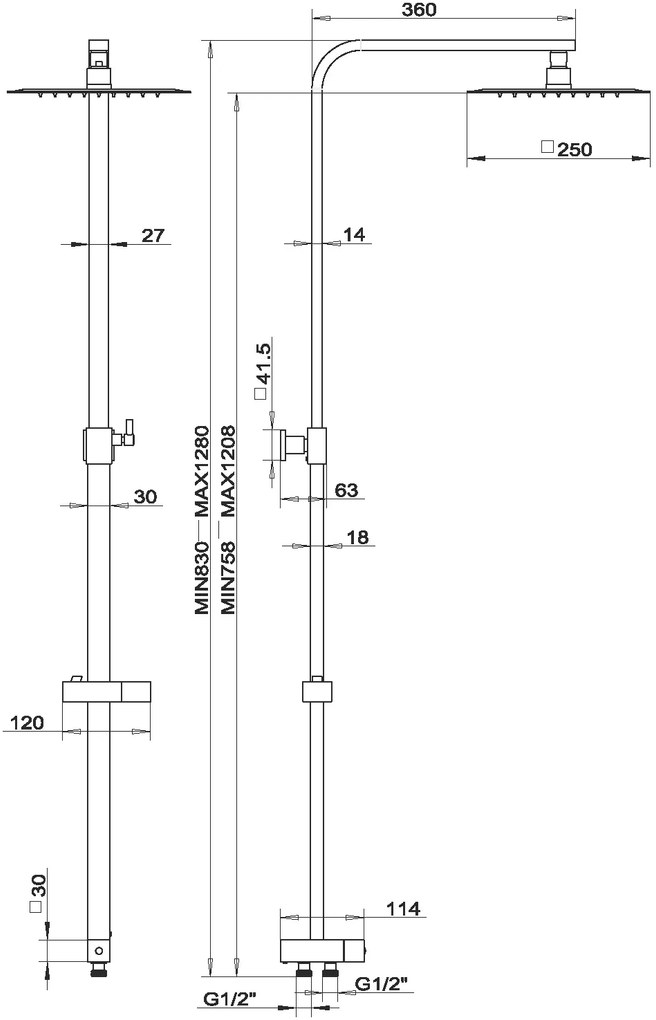 Novaservis, Sprchová souprava k nástenné sprchové nebo vanové baterii, SET033-5