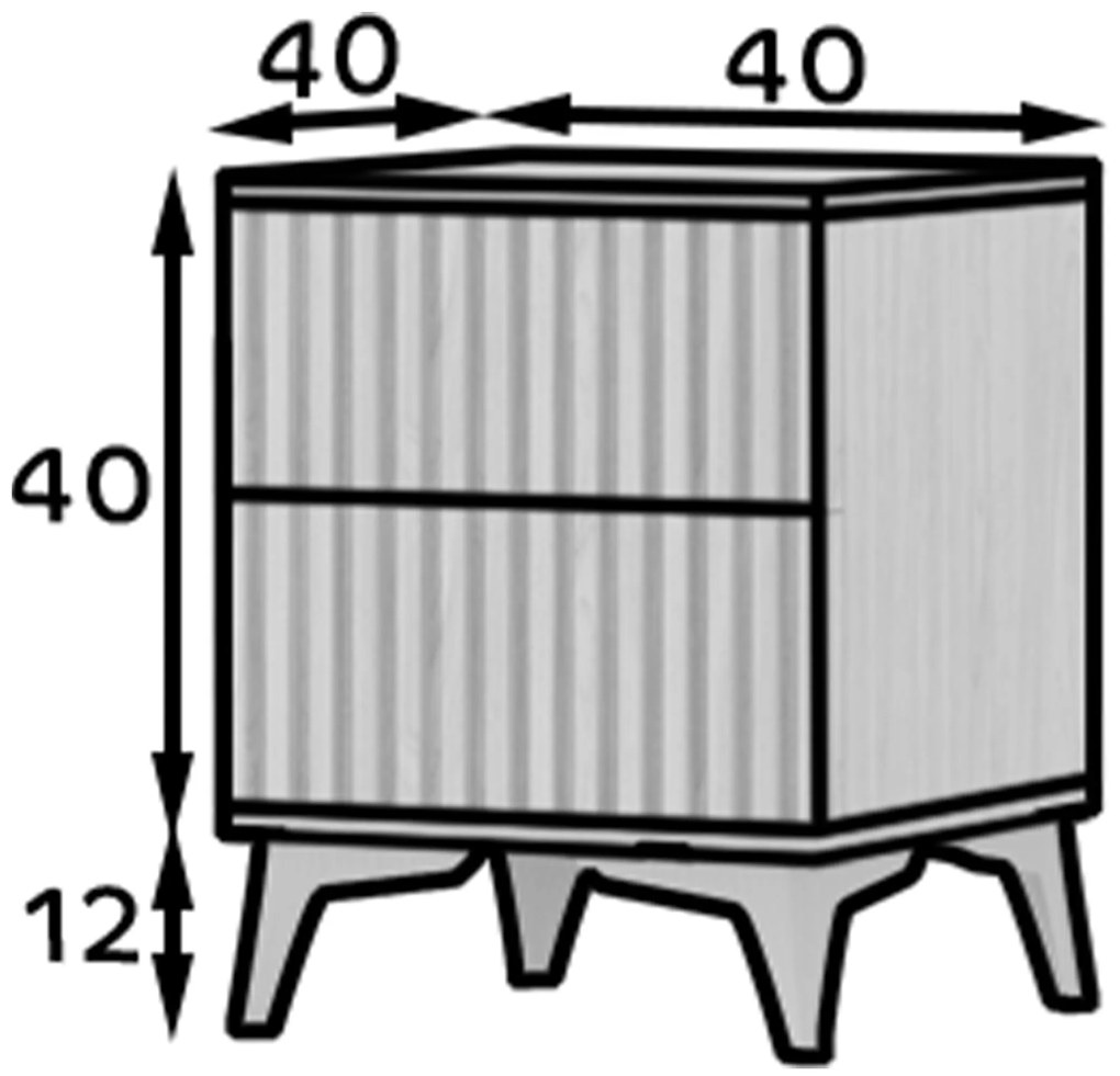 AKCIA Nočný stolík ENTSIAN 40x40cm, dub artisan II. akosť