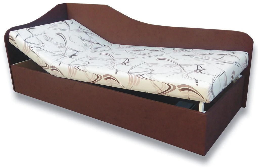 Jednolôžková posteľ (váľanda) 80 cm Abigail (Sand 10 + Tmavohnedá 40) (L). Vlastná spoľahlivá doprava až k Vám domov. 793054