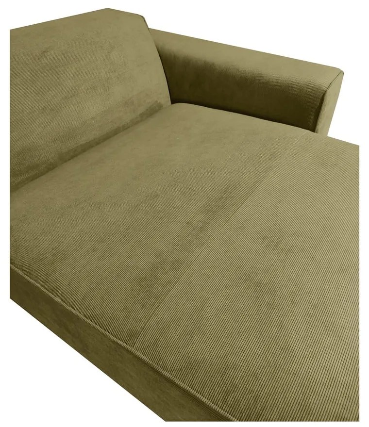 Zelený menčestrový modul pohovky (ľavý roh) Sting - Scandic