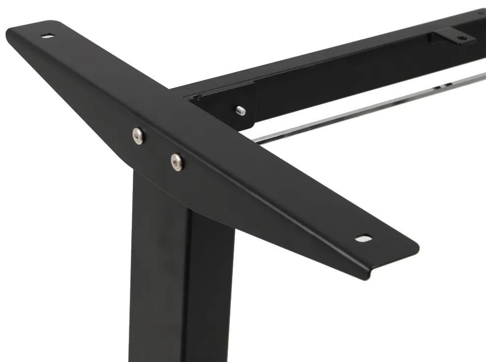 Výškovo nastaviteľný elektrický stôl BestBerg BBAT-14BWD / rozmer 140x70 cm / výška 93,4-125,4 cm / čierna/drevo