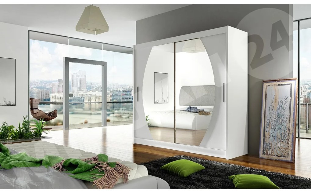 Skriňa London IV, Farby: kašmír, Osvetlenie: osvetlenie LED RGB - farebné