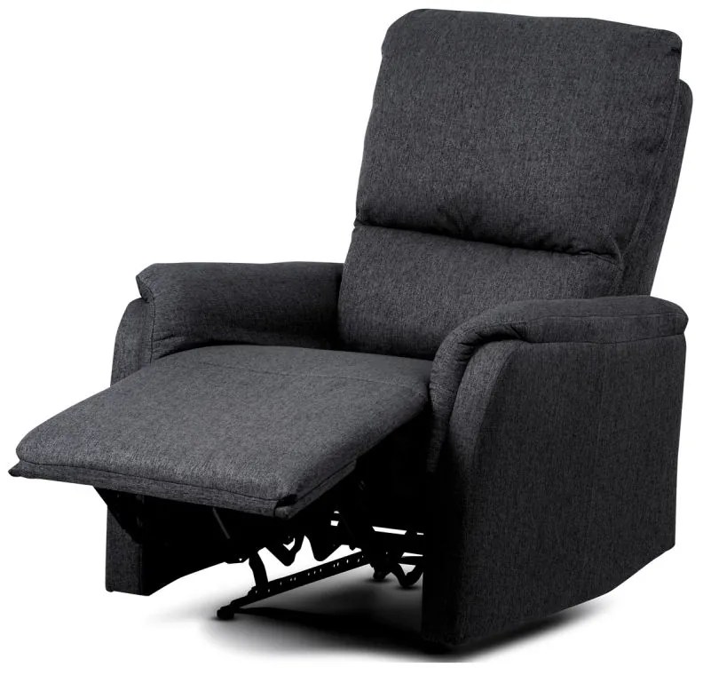 Relaxačné kreslo čalúnené sivou látkou