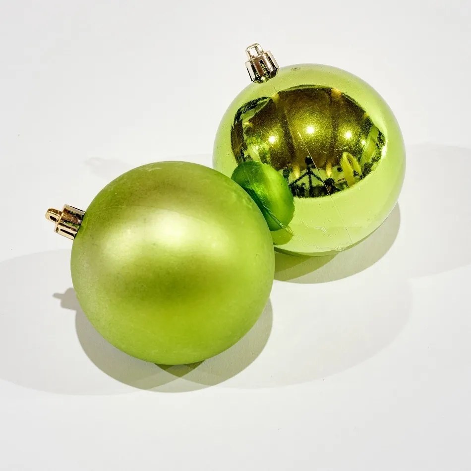 DECOLED Plastové gule, d.8 cm, zelené, 12x lesklé, 12x matné