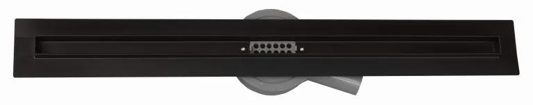 Odtokový žľab MEXEN FLAT 360 SLIM s otočným sifónom, čierny, 120 CM