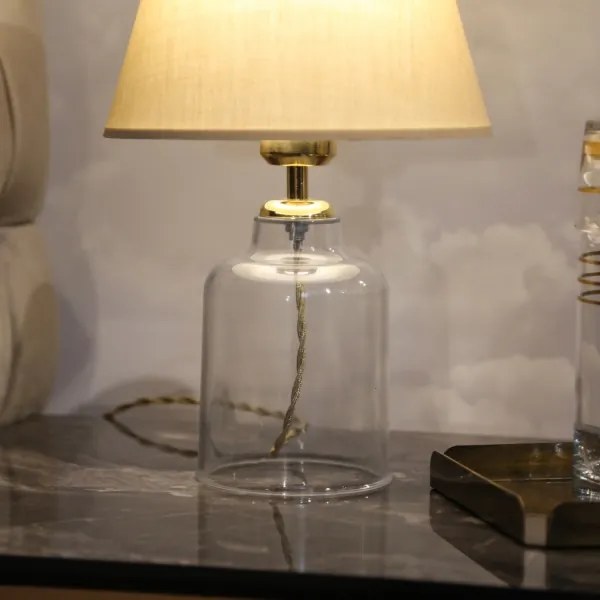 Stolná lampa AYD 1xE27/40W/230V béžová/číra