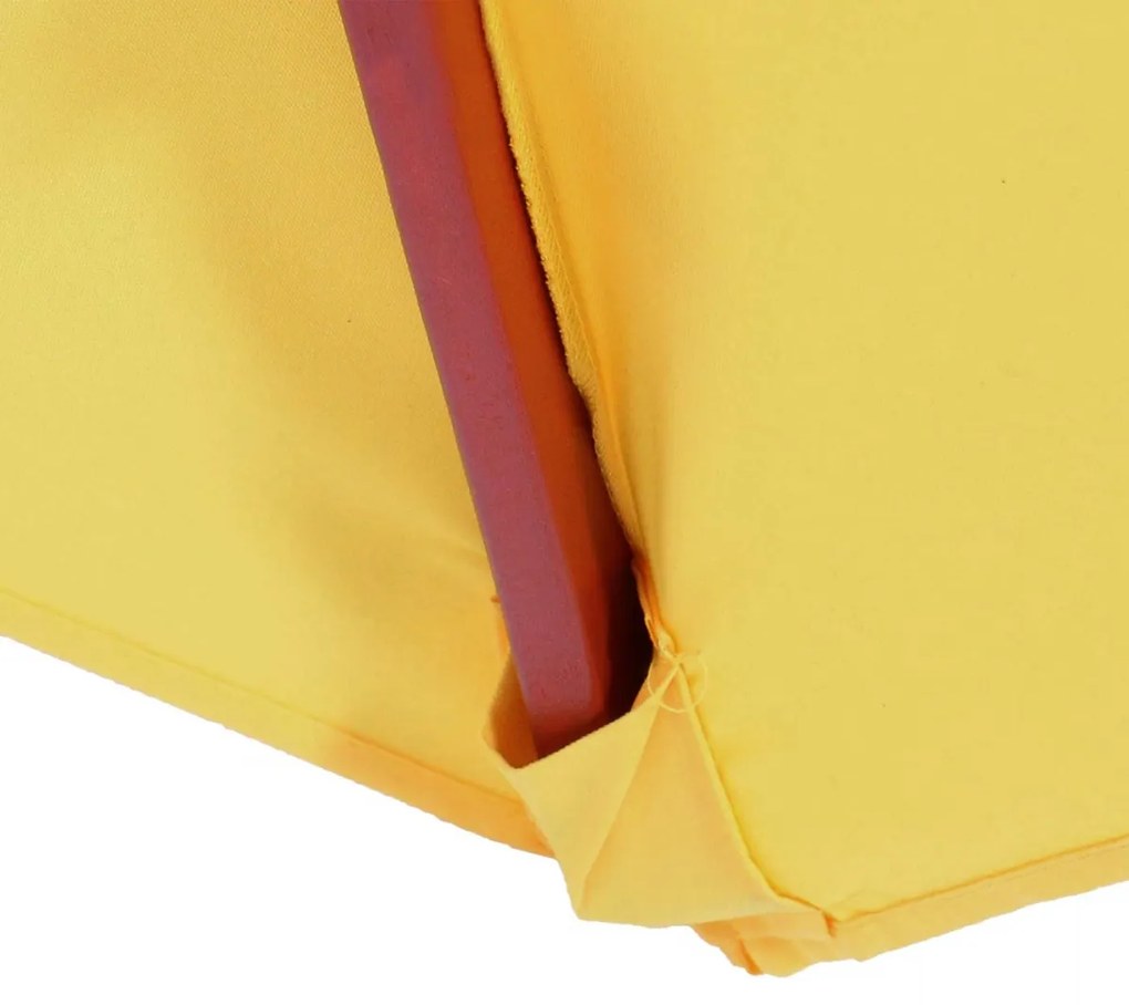 Slnečník Florida Ø 3,5m - polyester/drevo 7kg - žltá