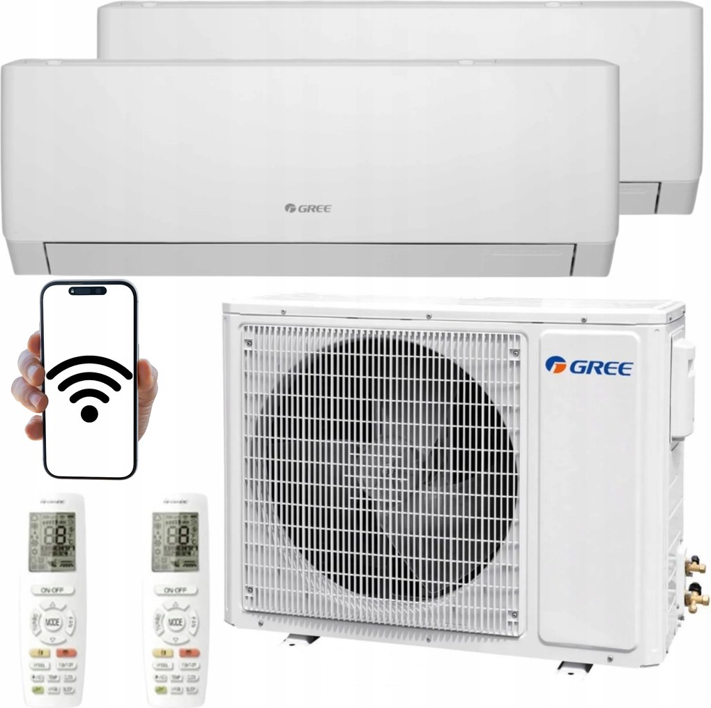 Nástenná klimatizácia Multisplit Gree Pular 2,6kW+2,6kW Wifi Funkcia Ohrievania