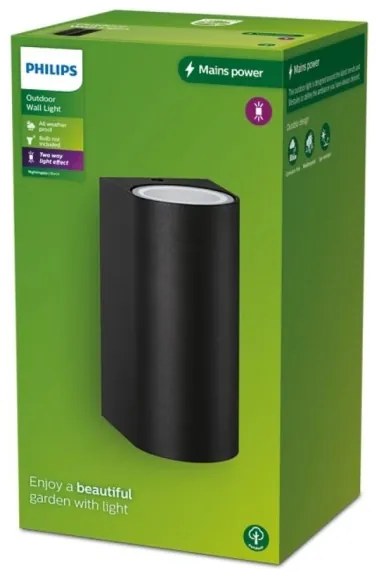 Philips - Vonkajšie nástenné svietidlo NIGHTINGALE 2xGU10/35W/230V IP44