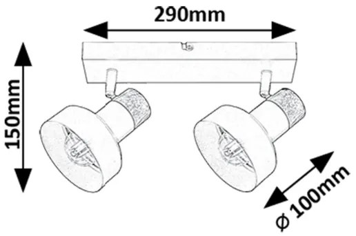 Rabalux 73056 - Bodové svietidlo SASKIA 2xE14/15W/230V