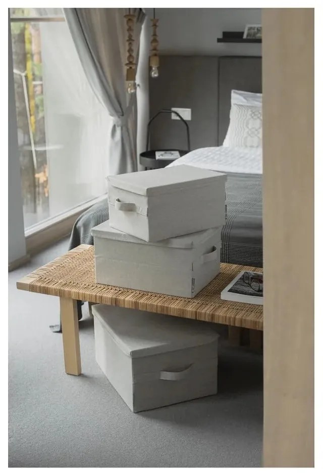 Čierny látkový úložný box s vekom 35x19x26 cm Soft Storage – Bigso Box of Sweden