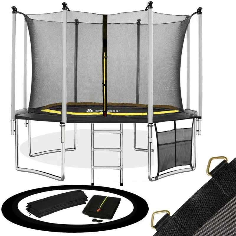 SPRINGOS Trampolína SPRINGOS 366 cm s vnútornou ochrannou sieťou + rebrík