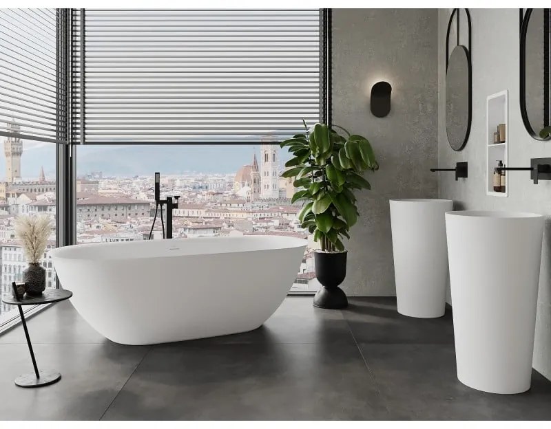 Mexen Siena, voľne stojaca vaňa z konglomerátu 170 x 80 cm, biela matná, 57291708000