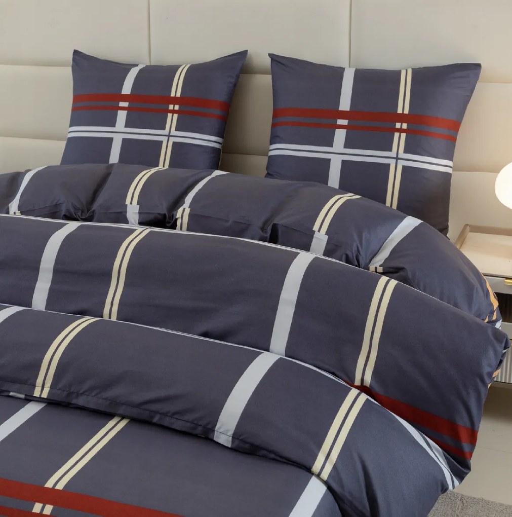 Obliečky z mikrovlákna TARTAN tmavomodré Rozmer obliečky: 2 ks 70 x 80 cm | 160 x 200 cm