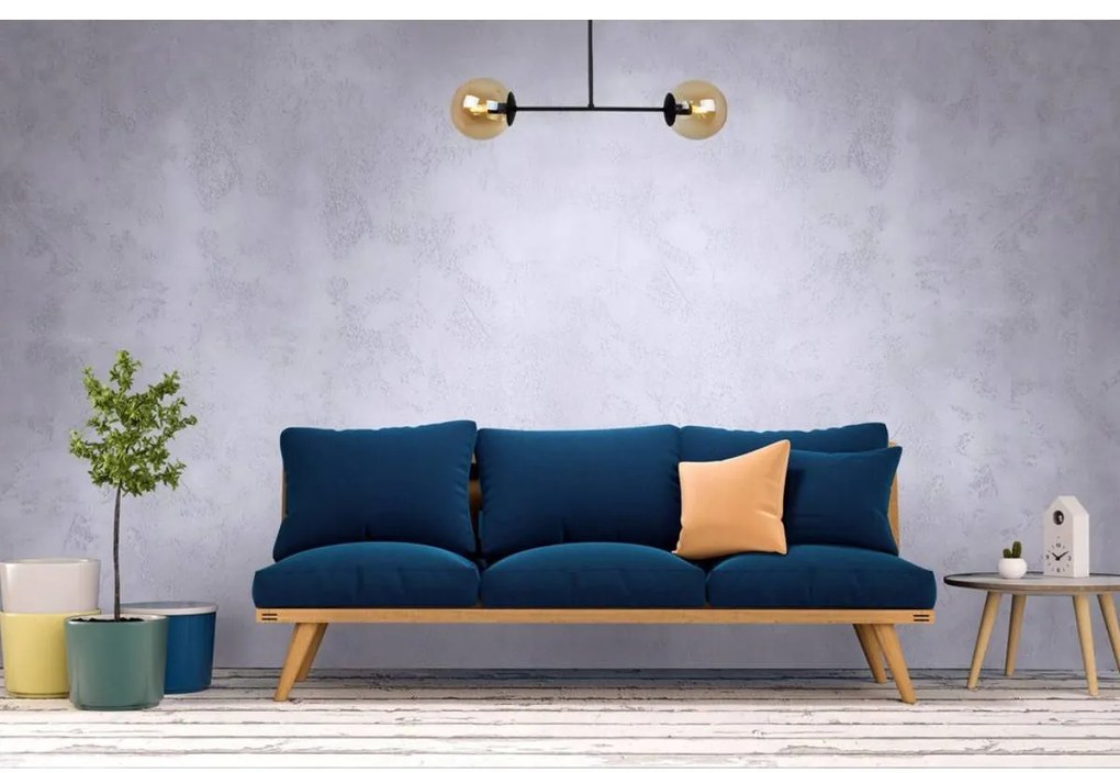 Stropné svietidlo Paris, 2x medové sklenené tienidlo, (výber zo 4 farieb uchytenia)