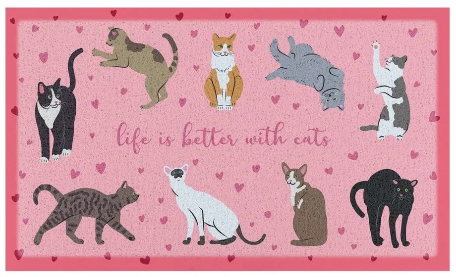 Rohožka 40x70 cm Life Is Better With Cats – Artsy Doormats