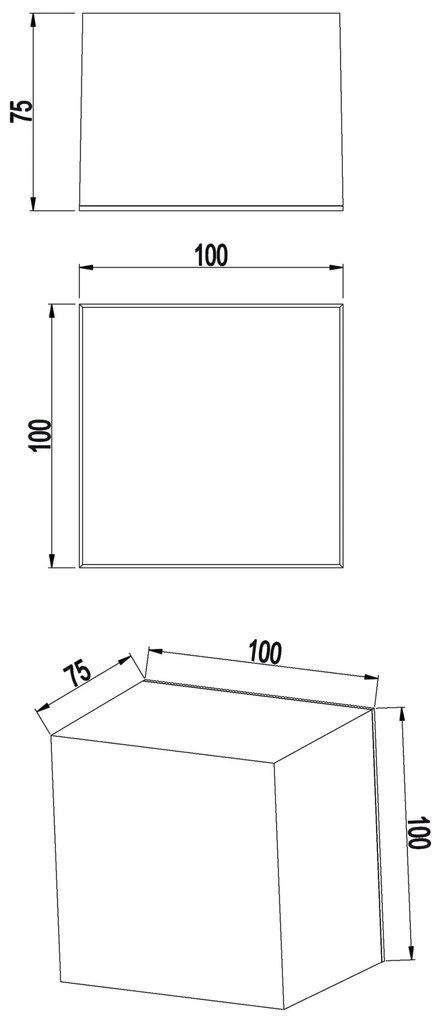 TOP LIGHT Svetlo nástenné-stropné Boxter, Biela