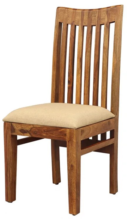 Stolička Gani s čalúneným sedákom z indického masívu palisander Super natural