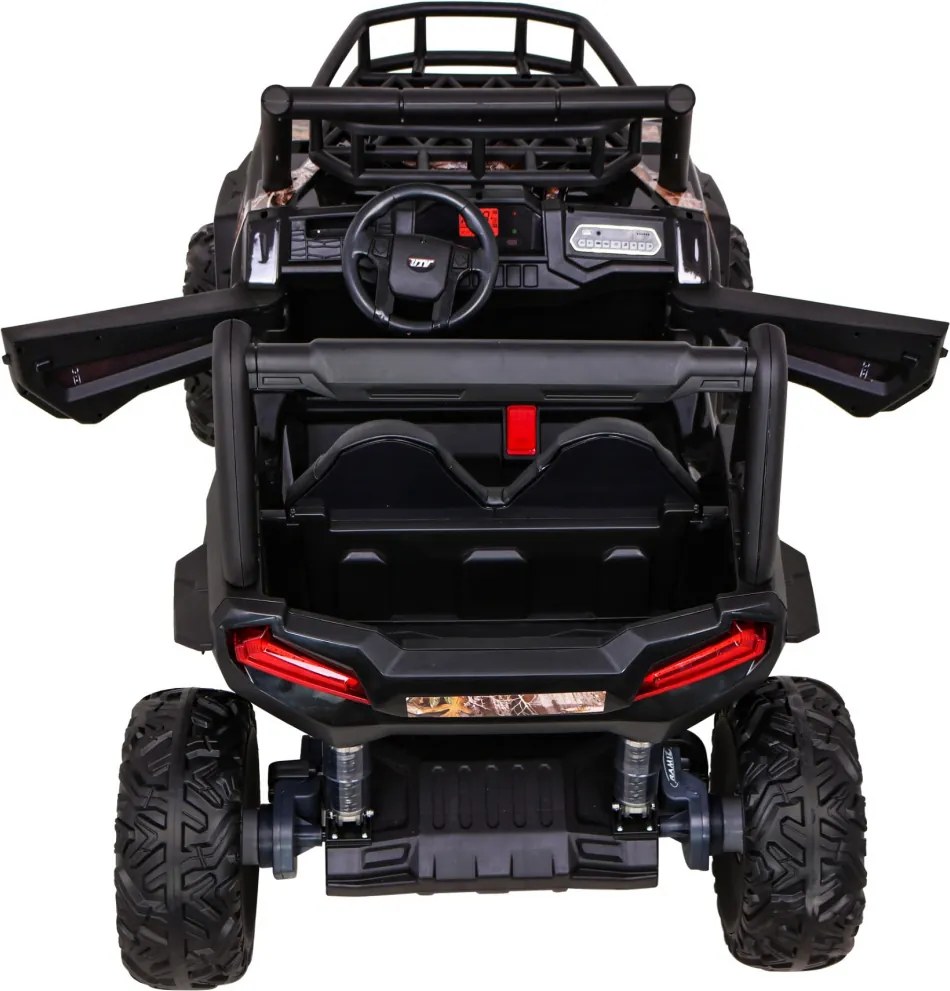 Ramiz Buggy UTV Off-roader pre deti čierna + diaľkové ovládanie + nosič batožiny + pomalý štart + EVA + MP3 LED