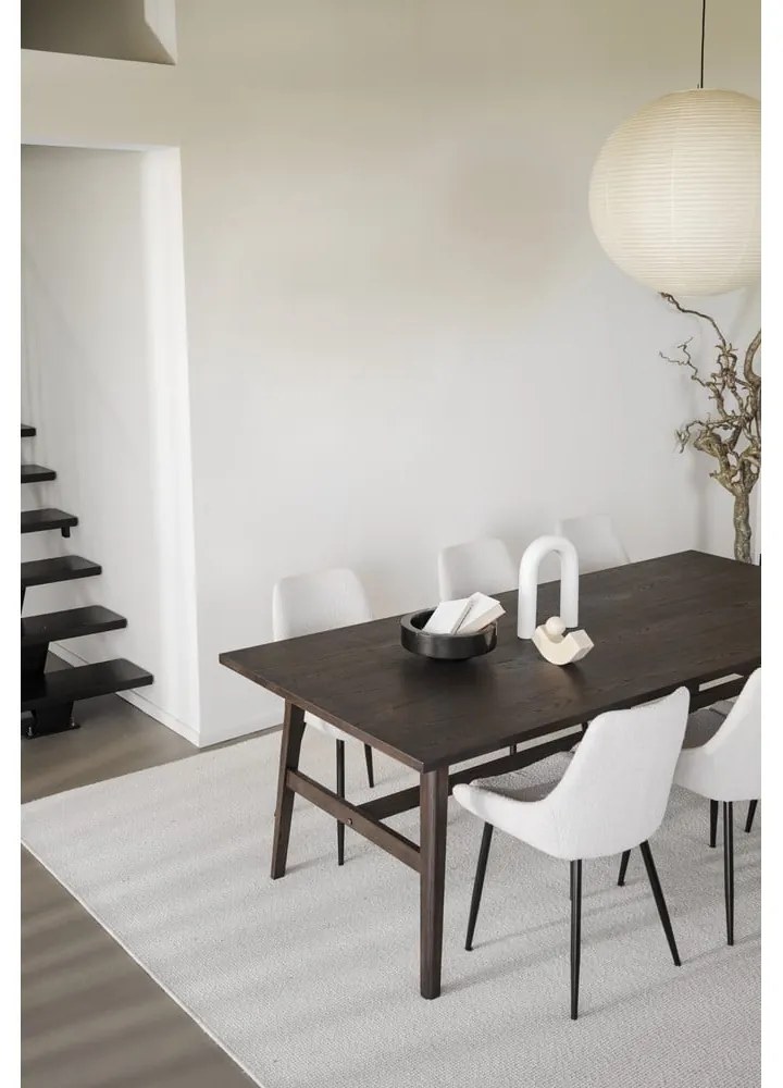 Tmavohnedý jedálenský stôl v dekore duba 100x220 cm Plainfield – Rowico