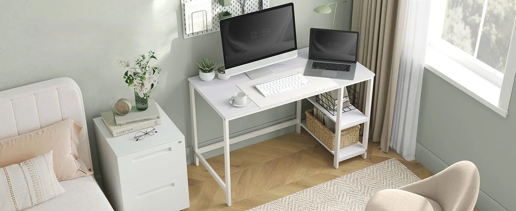 Písací stôl VASAGLE PENEE 120 cm biely