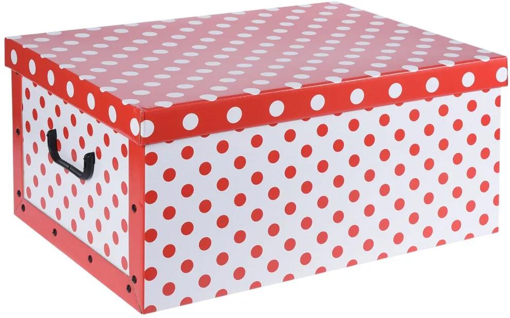 Home collection Úložné krabice se vzorem Puntíky 51x37x24cm červená